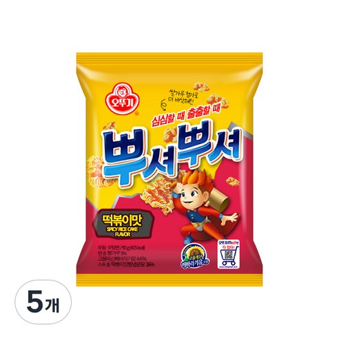 오뚜기 뿌셔뿌셔 떡볶이맛, 90g, 5개