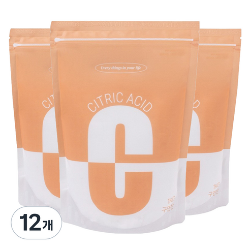 비즐리 프리미엄 구연산, 1kg, 12개