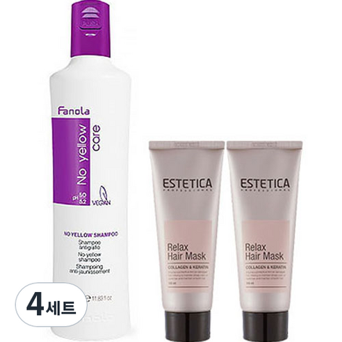 파놀라 보색 샴푸 350ml + 에스테티카 릴렉스 헤어 마스크 100ml x 2p 세트, 4세트