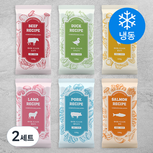 하이독 강아지 시그니처 냉동 화식 6종 세트, 2세트