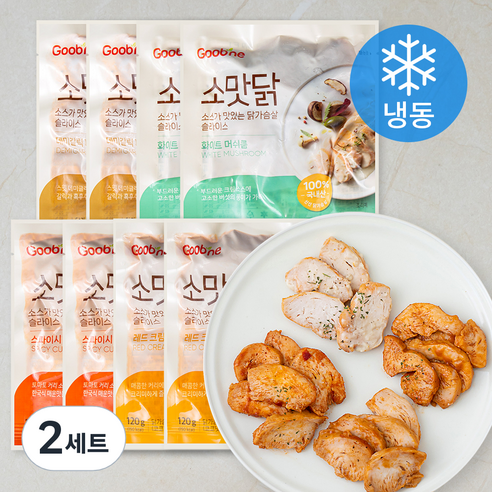 굽네 소스가 맛있는 닭가슴살 4종 x 2개입 세트 (냉동), 120g, 1개입, 16개