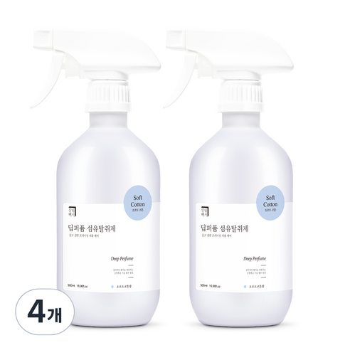 살림백서 딥퍼퓸 섬유탈취제, 500ml, 4개, 소프트코튼