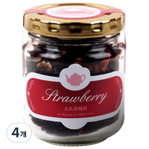 아름드레 유리병 스트로베리, 40g, 4개, 1개입