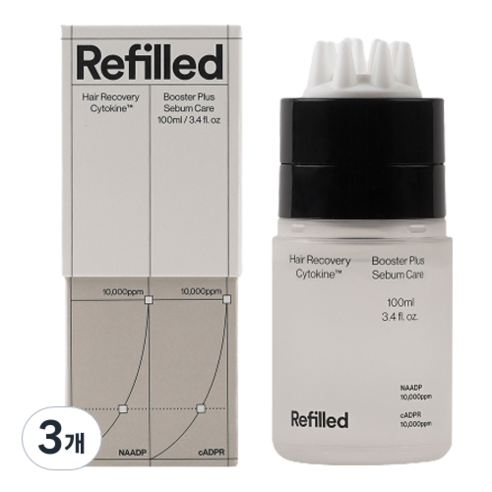 리필드 사이토카인 탈모증상완화 헤어토닉 부스터 세범케어 헤어앰플, 100ml, 3개