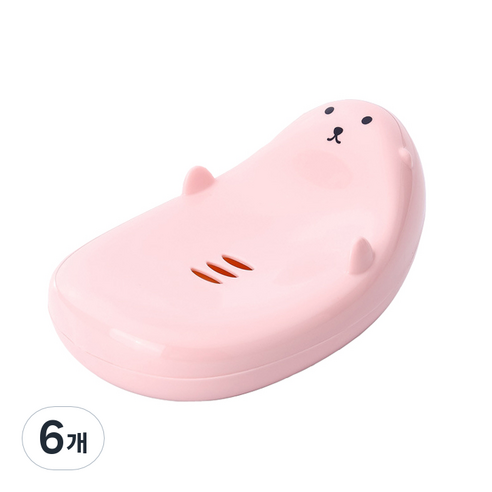 제이라이프 수달 비누 받침대, 핑크, 6개