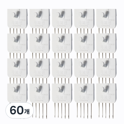 꼭꼬핀 파워 일자형, 화이트, 60개