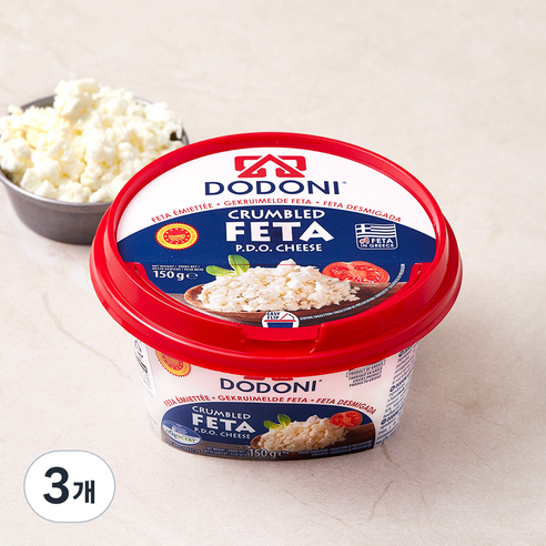 도도니 크럼블드 페타 치즈, 150g, 1개입, 3개