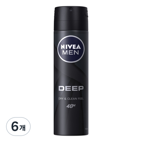 니베아 맨 딥 데오드란트 스프레이, 150ml, 6개