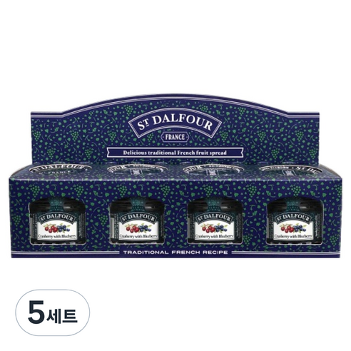 샹달프 미니잼 크랜베리 앤 블루베리 4p 세트 112g, 5세트