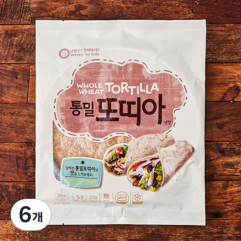남향푸드또띠아 통밀또띠아, 45g, 5개입, 6개