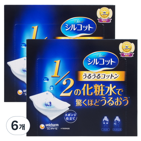 시루콧토 우루우루 화장솜, 40개입, 6개