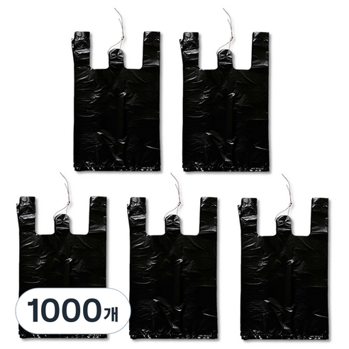애니돌 손잡이 마트봉투 검정, 12L, 1000개