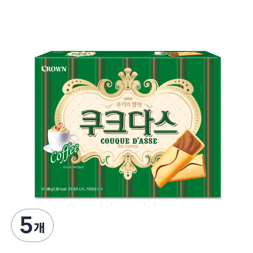 크라운 쿠크다스 커피슬림, 289g, 5개