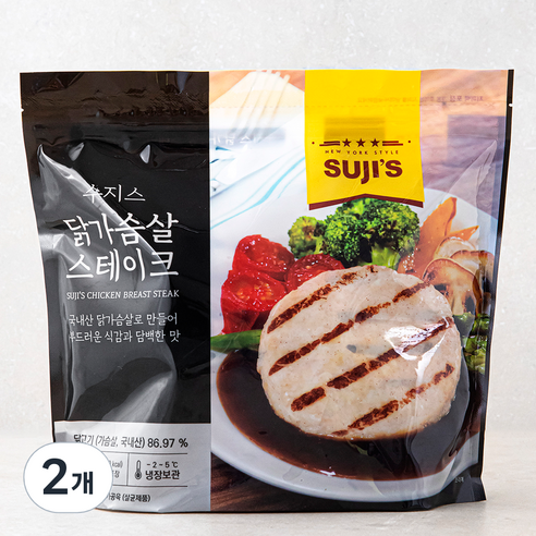 SUJIS 그릴드 닭가슴살 스테이크 (냉장), 1000g, 2개