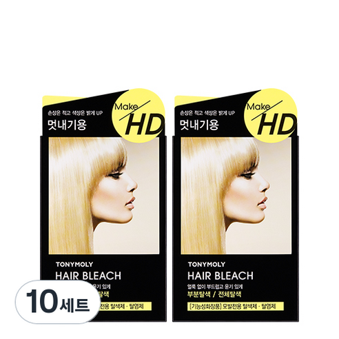토니모리 메이크 에이치디 헤어블리치 1제 10g + 2제 30ml 세트, 10세트