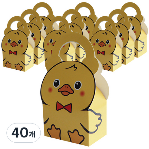 티나피크닉 귀여운 손잡이 동물상자 소, 오리, 40개