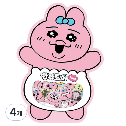 도티도그 빤쮸토끼 조각스티커, PINK, 4개