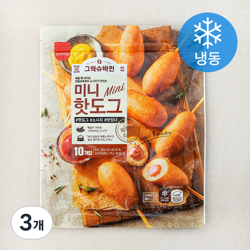 그릭슈바인 미니 핫도그 (냉동), 40g, 3개, 10개입
