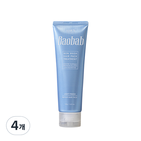 로픈 바오밥 논워시 헤어 트리트먼트, 120g, 4개