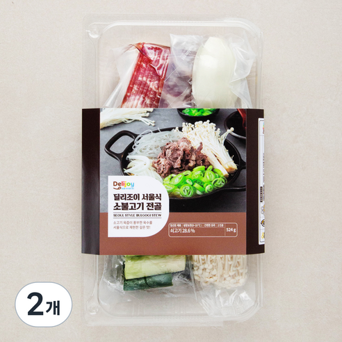 딜리조이 서울식 소불고기 전골, 524g, 2개
