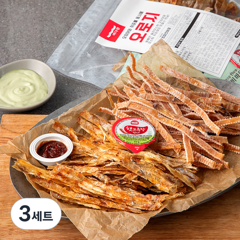 바다원 오로지 오징어와 쥐포의 만남 + 고추장 2p + 와사비마요 2p 250g, 3세트