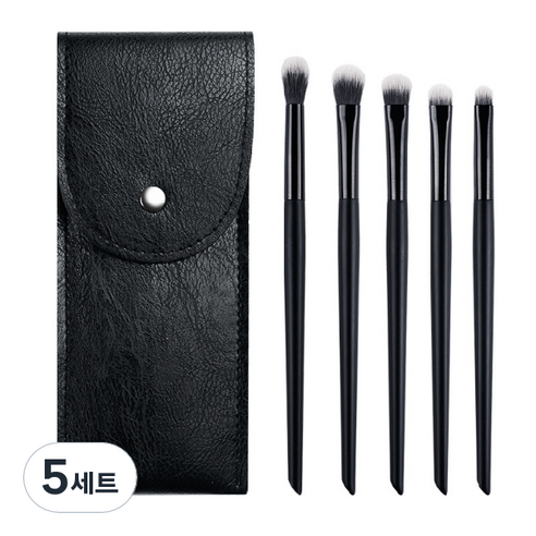 디에스 휴대용 파스텔 파우치 브러쉬 5종 세트, 블랙, 5세트