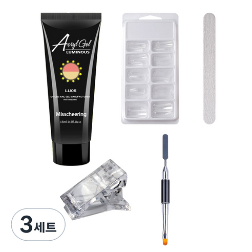 스위스녹스 인조 손톱 연장 야광 폴리젤 5종 세트, 3세트, LU05