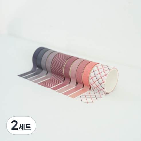 케이트가든 컬러 데코 마스킹테이프 10색 세트, 핑크, 2세트