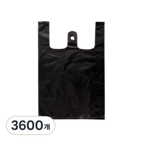 원s마켓 손잡이 마트 비닐봉투 검정 1호, 5L, 3600개