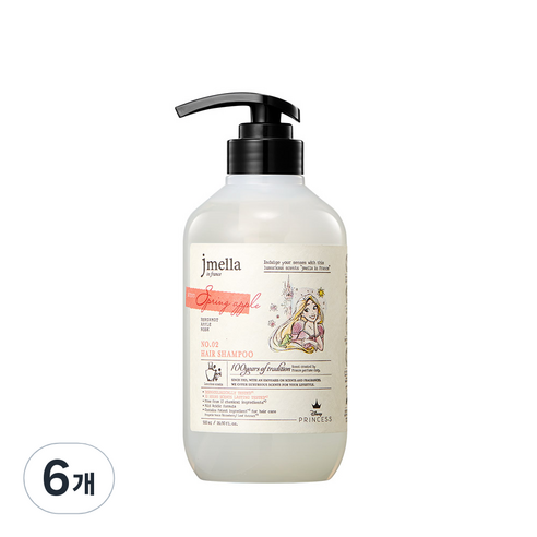 제이멜라 인 프랑스 디즈니 스프링 애플 헤어 샴푸 애플향, 6개, 500ml