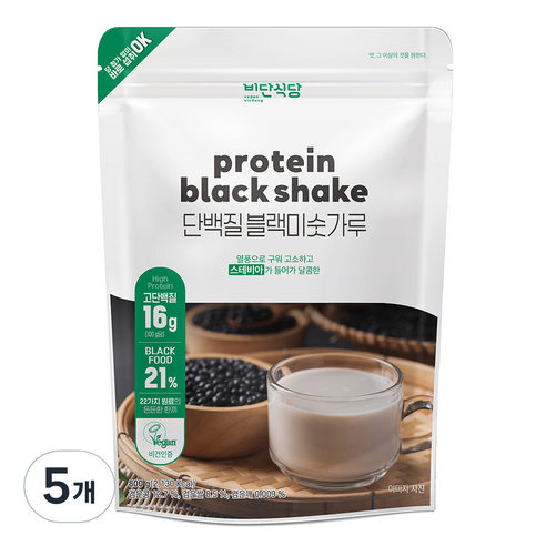 비단식당 단백질 블랙미숫가루, 800g, 5개