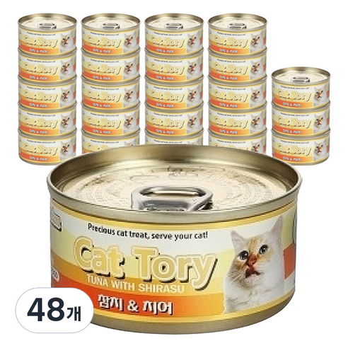 캣토리 고양이 캔, 참치 + 치어 혼합맛, 48개