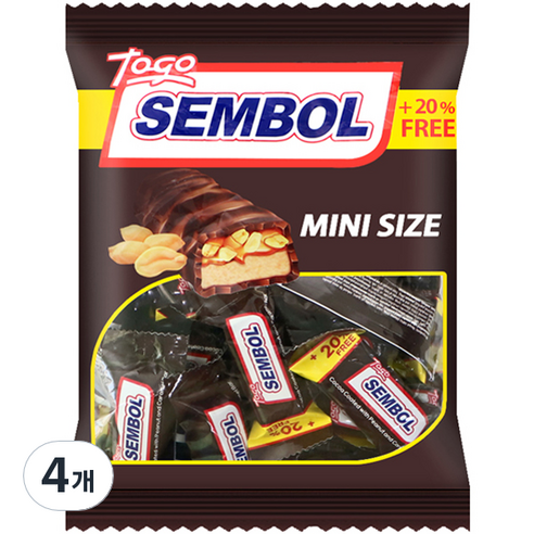 토고 셈볼 미니 누가 초코바, 500g, 4개