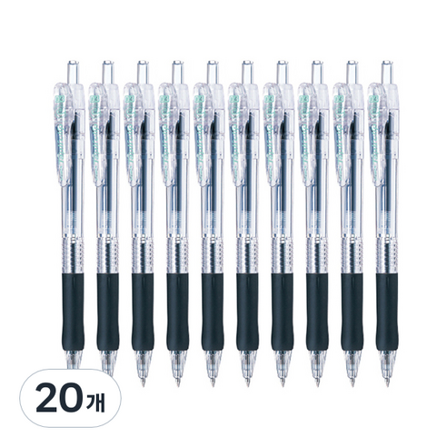 제브라 타프리클립볼펜 0.5mm, 블랙, 20개