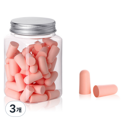 헤이조이 소음 차단 귀마개 핑크, 3개, 60개입
