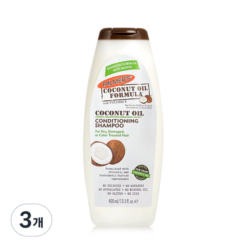 팔머즈 코코넛 오일 컨디셔닝 샴푸, 400ml, 3개
