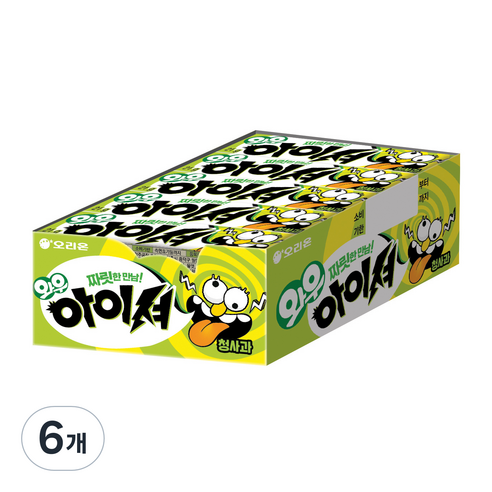 오리온 와우 아이셔 청사과맛 껌 15p, 21g, 6개