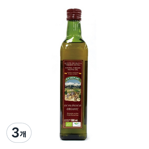 에치낙 유기농엑스트라버진 올리브유, 500ml, 3개
