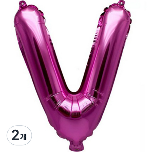 팡파티 레터링 알파벳 풍선 V 40cm, 퍼플, 2개