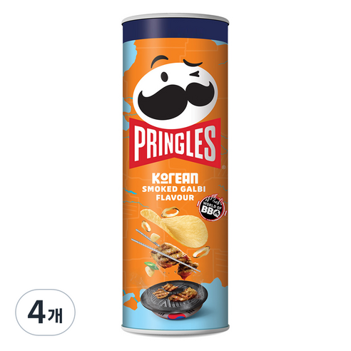 프링글스 숯불갈비맛 과자, 100g, 4개