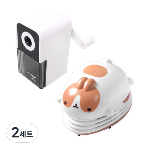 2단계 심조절 연필깎이 + 몰랑이 미니 청소기, 랜덤발송(연필깎이), 미니청소기(갈색몰랑이), 2세트
