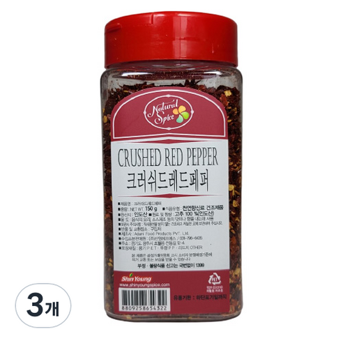 내츄럴스파이스 크러쉬드 레드페퍼, 150g, 3개