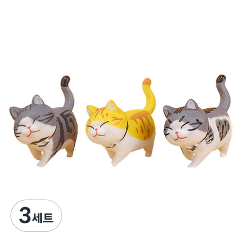 월드크린 산책 고양이 피규어 1세대 A타입 세트, 3세트