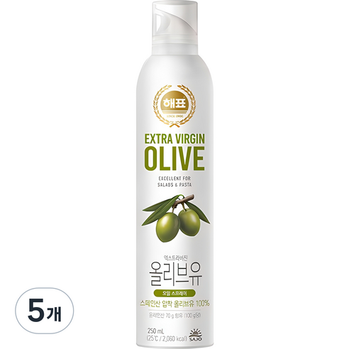 해표 압착올리브유, 250ml, 5개