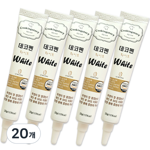 쿠킹스토리 화이트 초코펜, 20g, 20개