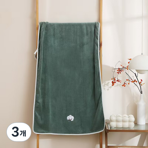 원이네 솜사탕 스위트 바스타월 300g, 그린, 3개