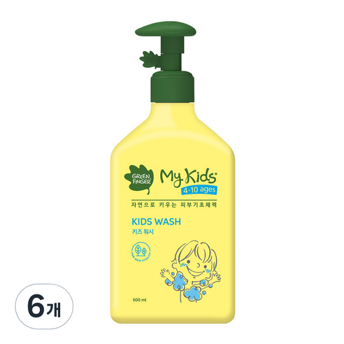 그린핑거 마이키즈 워시, 500ml, 6개