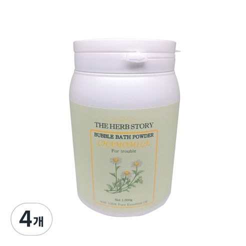 해피트레이딩 더허브스토리 캐모마일 버블바스 입욕파우더 대용량, 1000g, 4개