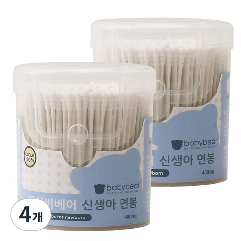 베이비베어 신생아면봉, 4개, 400개입