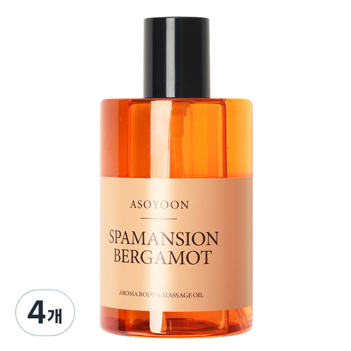 아소윤 스파맨션 아로마 바디 마사지 오일 버가못, 4개, 400ml